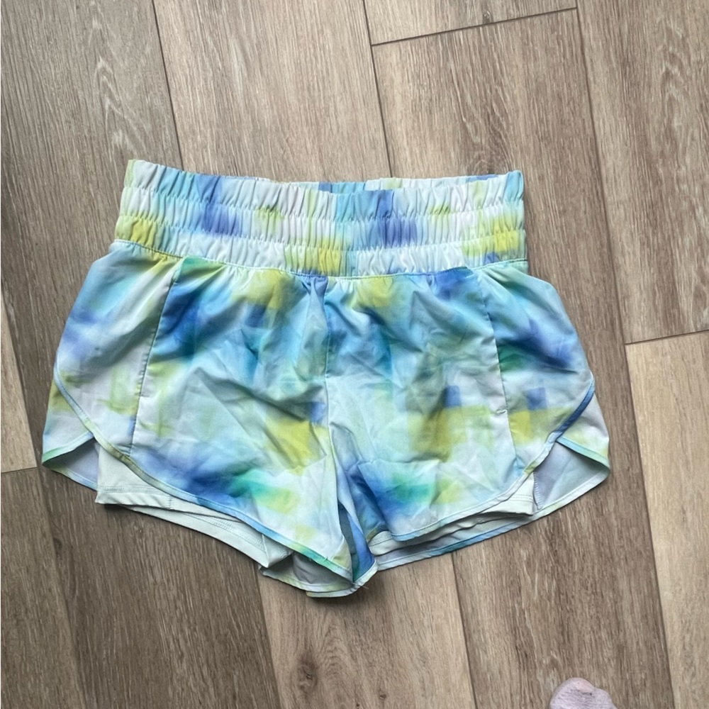 Avia Women's Blue and Yellow Athletic Shorts